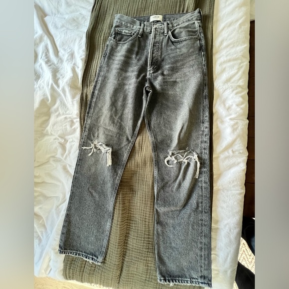 AGOLDE 90s Mid Rise Loose Fit Jeans in Outline Wash 25 - Picture 2 of 5